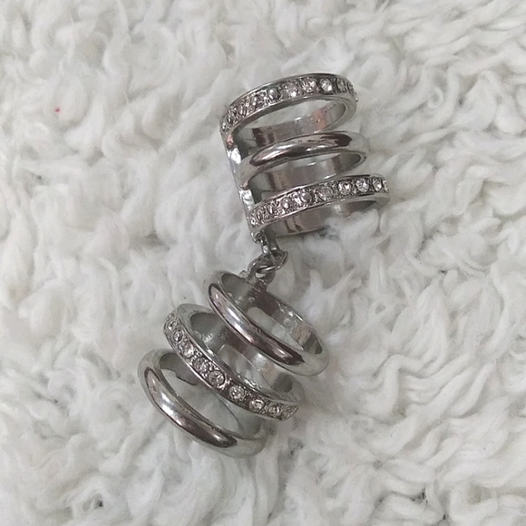 One Finger Sparkle Double Ring - Picture 4 of 6